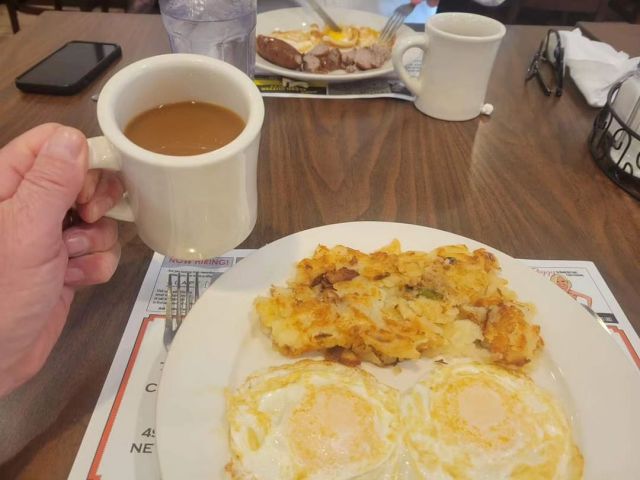 Every Tuesday morning this patron of ours orders 2 eggs over easy with Mr. Pete's home fries.